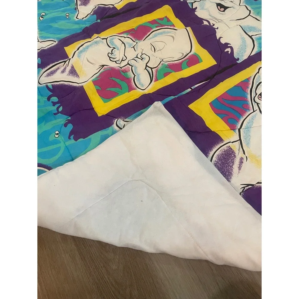 Vintage 1995 Casper the Friendly Ghost Twin Comforter Blanket Teal Purple 90s
